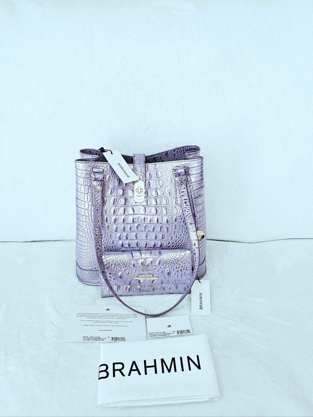 NWT Brahmin SHEER LAVENDER Fiora w/Cordelia Wallet